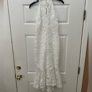 New York & Company White Lace Maxi Dress